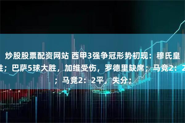 炒股股票配资网站 西甲3强争冠形势初现：穆氏皇马绝杀取胜；巴萨5球大胜，加维受伤，罗德里缺席；马竞2：2平，失分；